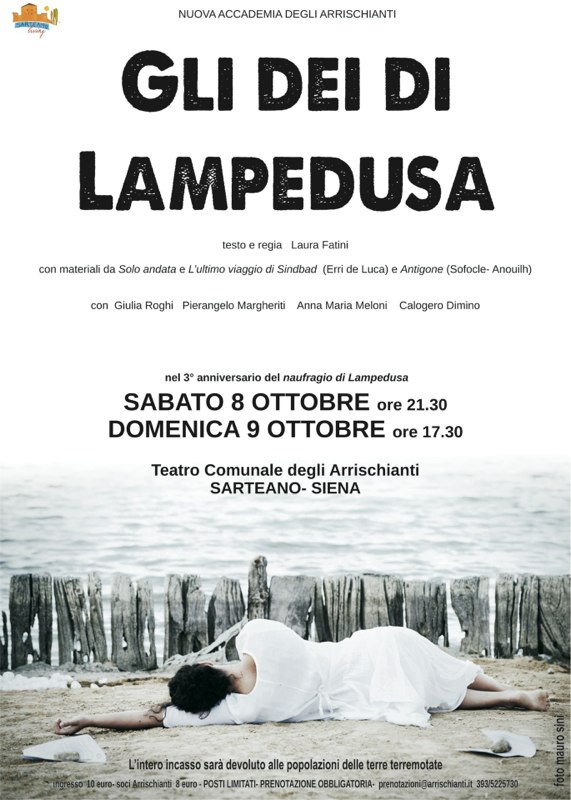 Gli Dei di Lampedusa, spettacolo teatrale a Sarteano